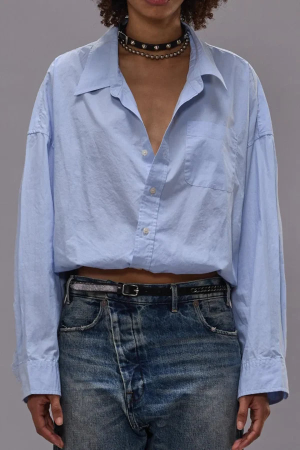 R13 Blusen & Tops<Bluse Crossover in Eon Light Blue