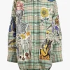 R13 Blusen & Tops<Bluse Drop Neck in Light Green Applique