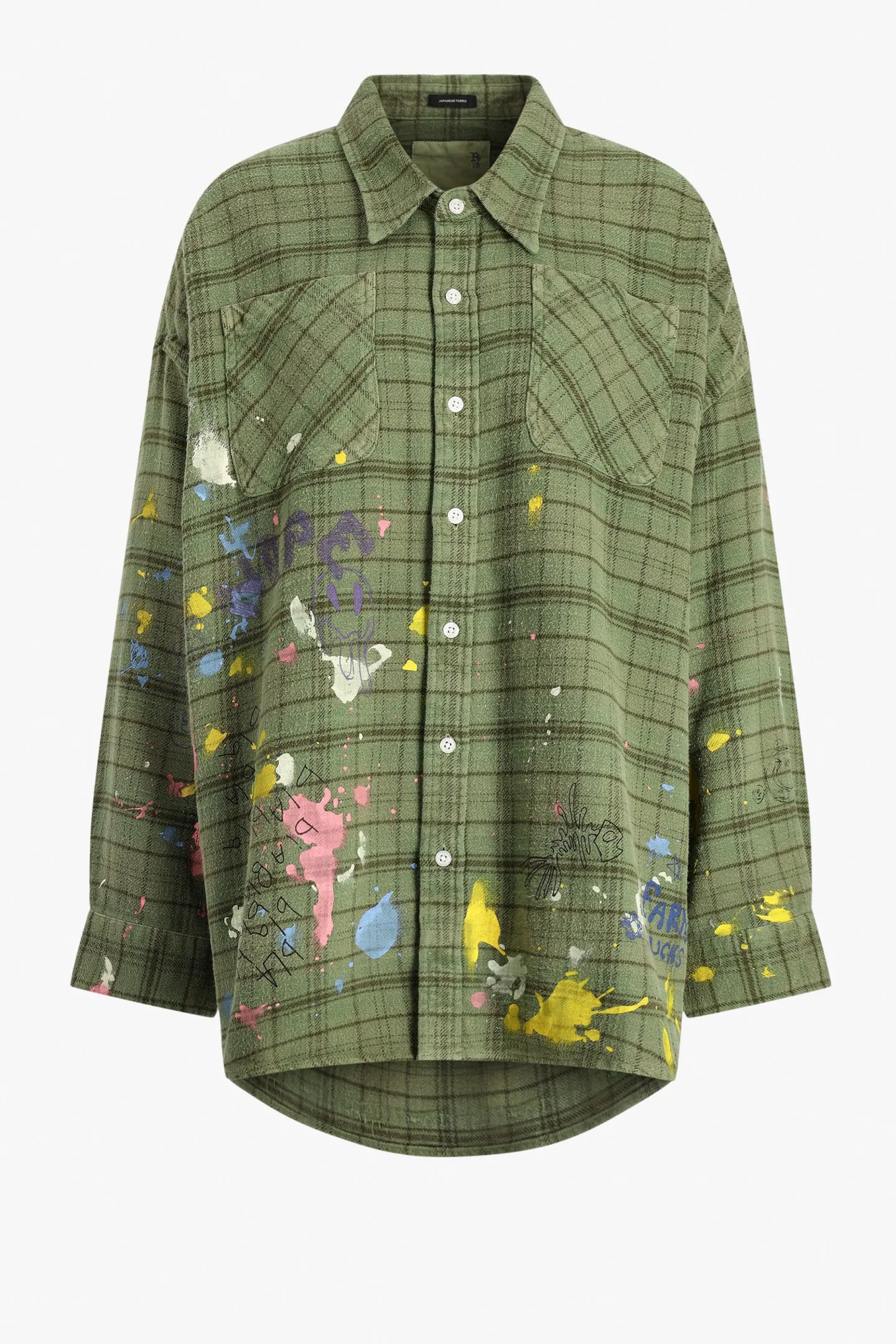 bluse_drop_neck_in_plaid__0.webp R13 Blusen & Tops<Bluse Drop Neck in Plaid Paint