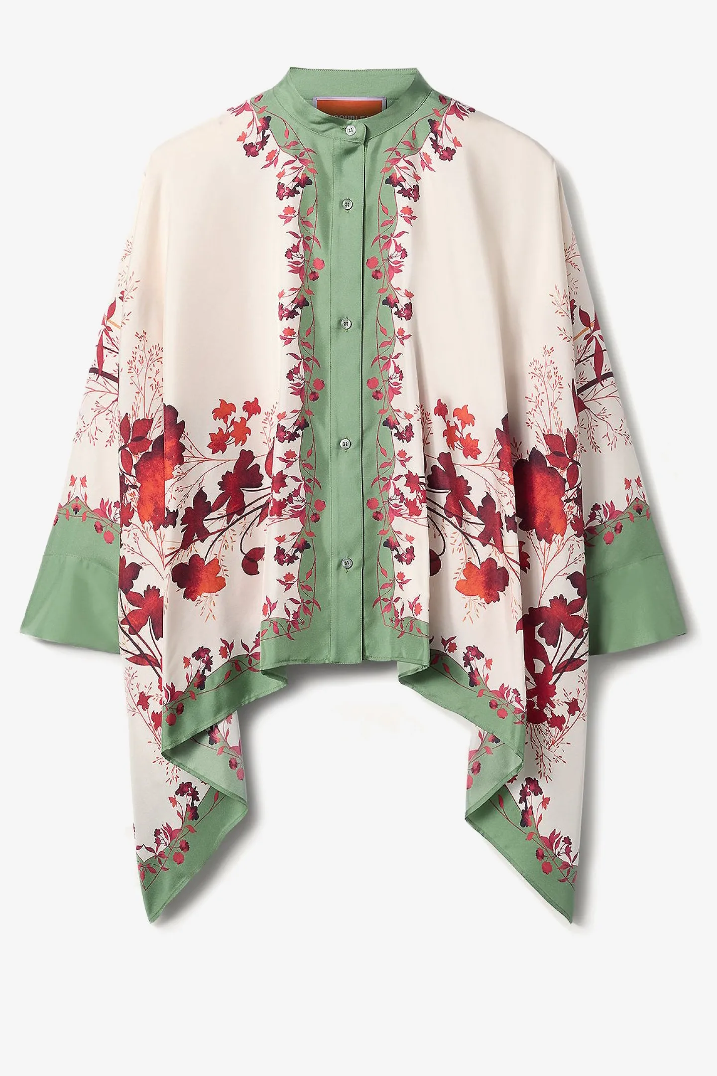 bluse_foulard_in_camoufla_0.webp La Double J Blusen & Tops<Bluse Foulard in Camouflage Green