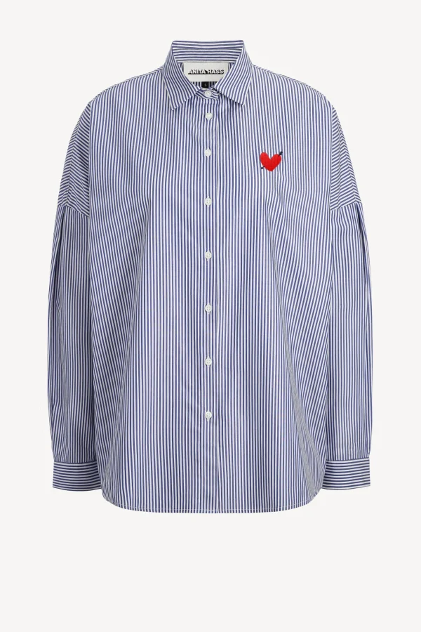 Anita Hass Blusen & Tops<Bluse 'Heart' in Blau/Weiß