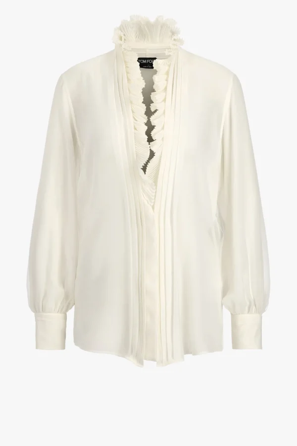 Tom Ford Blusen & Tops<Bluse Lavalliere in Cream