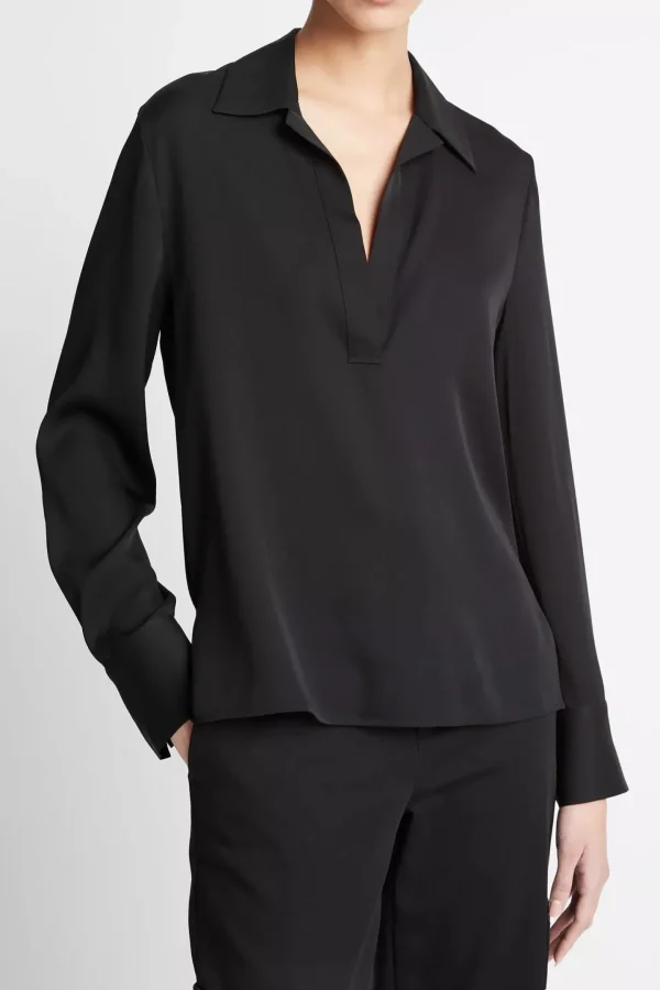 Vince Blusen & Tops<Bluse Polo in Schwarz