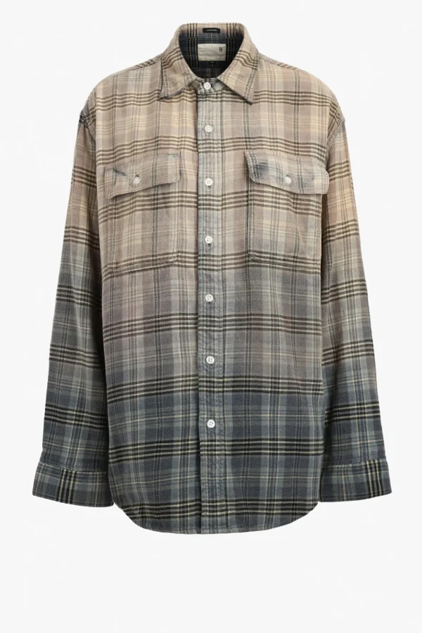 R13 Blusen & Tops<Bluse Relaxed Workshirt in Bleached Blue
