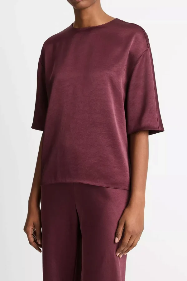 Vince Blusen & Tops<Bluse Satin Shirt in Black Rose