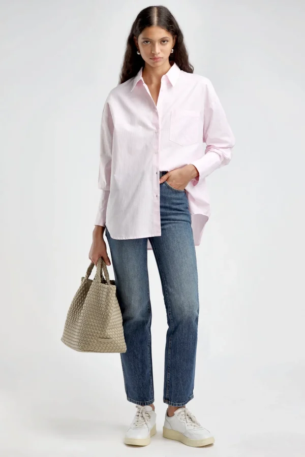Ladneri Blusen & Tops<Bluse St. Germain Oxford in Rose/Weiß