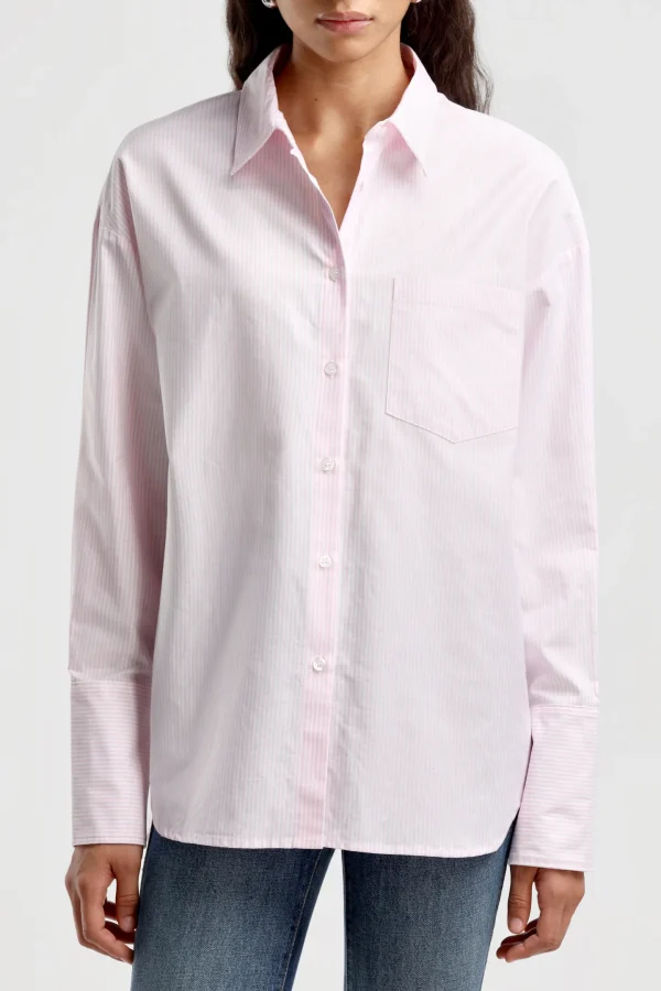 Ladneri Blusen & Tops<Bluse St. Germain Oxford in Rose/Weiß