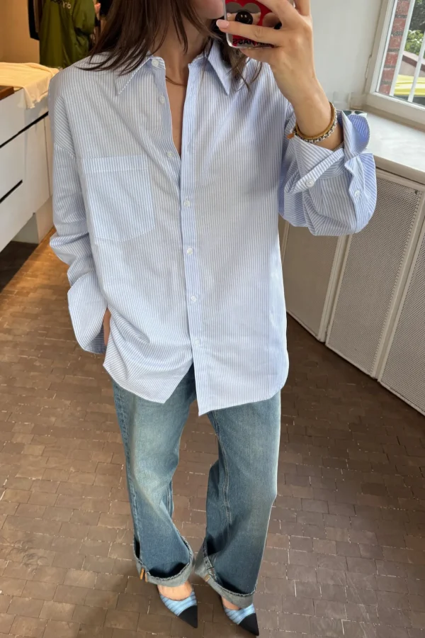 Ladneri Blusen & Tops<Bluse St. Germain Oxford in Blau/Weiß