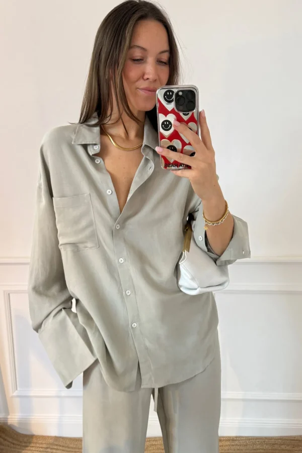 Ladneri Blusen & Tops<Bluse St. Germain Soft Linen in Sage