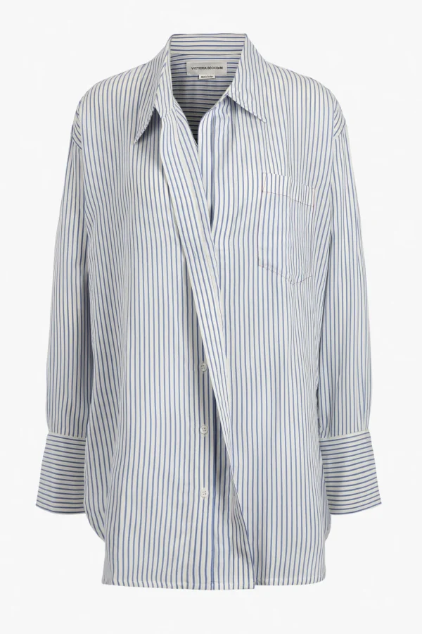 Victoria Beckham Blusen & Tops<Bluse Wrap Tuck in Weiß/Regatta/Ice Lemon