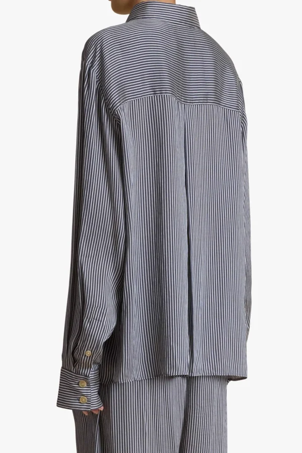 Khaite Blusen & Tops<Bluse Yatty in Navy/Weiß