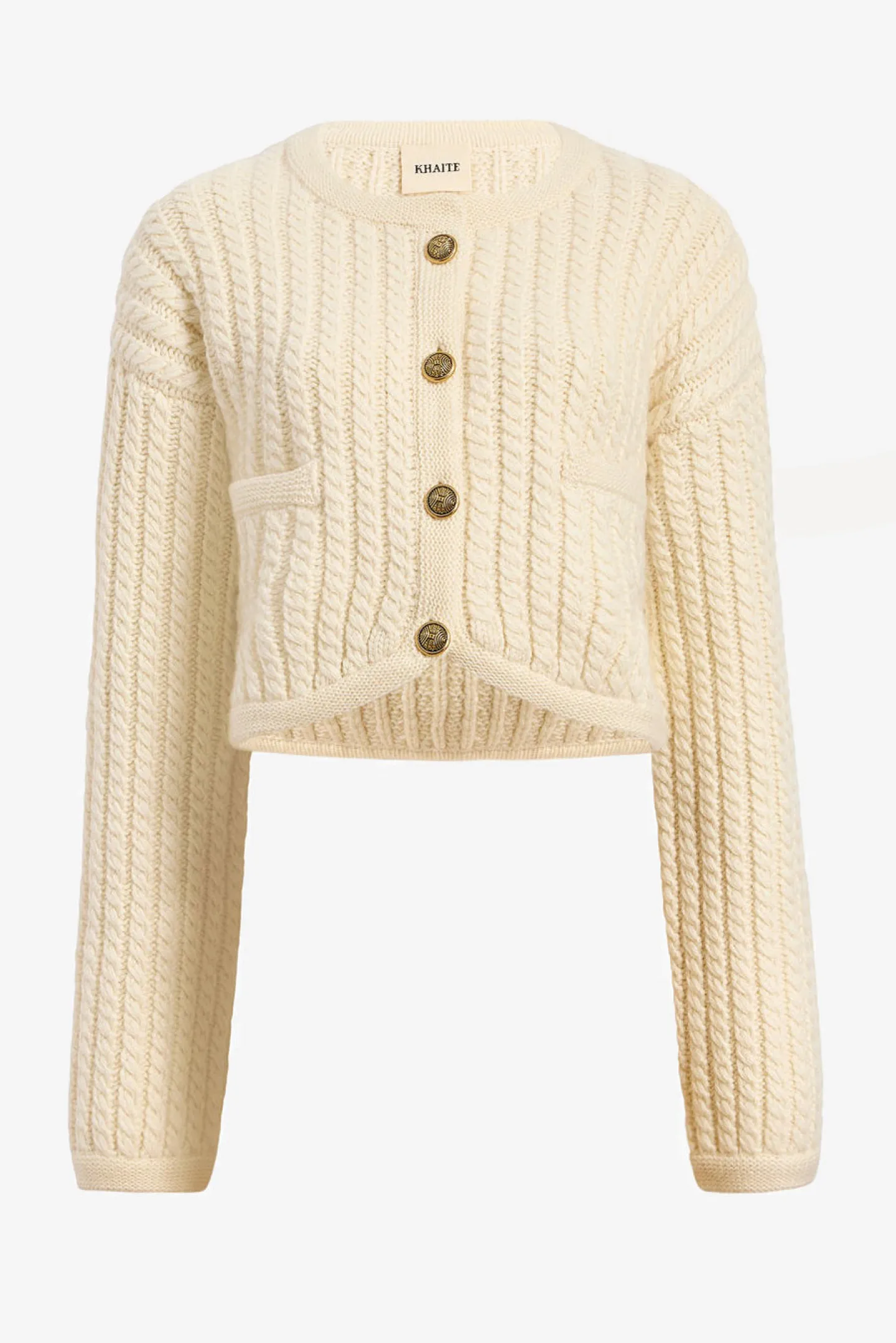 cardigan_balser_in_cream_0.webp Khaite Strickjacken<Cardigan Balser in Cream
