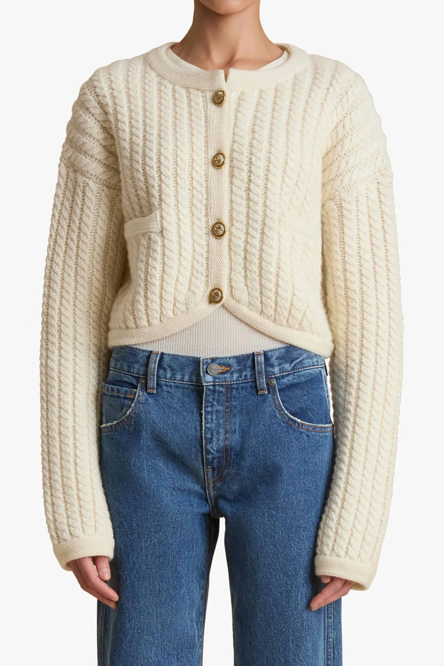 cardigan_balser_in_cream_2.webp Khaite Strickjacken<Cardigan Balser in Cream
