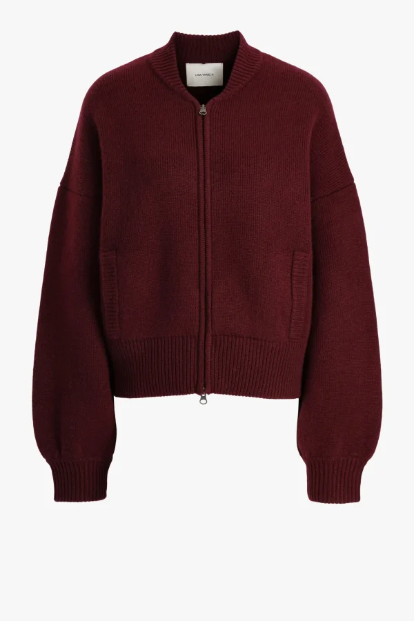 Lisa Yang Strickjacken<Cardigan Kirsti in Deep Plum