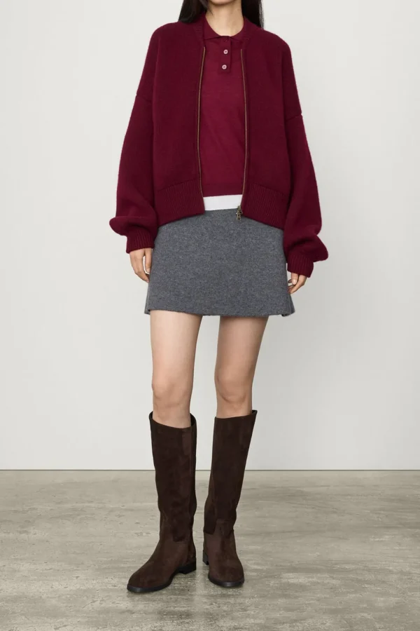 Lisa Yang Strickjacken<Cardigan Kirsti in Deep Plum
