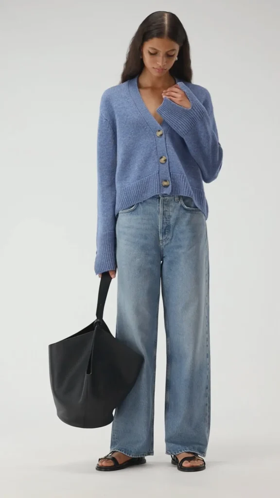 Ladneri Strickjacken<Cardigan Paix in Denim Blue