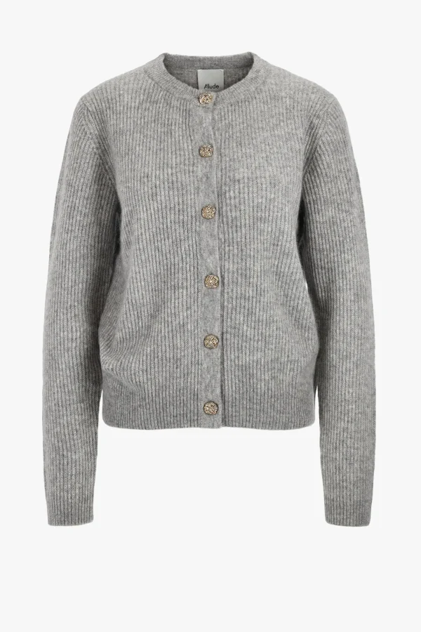 Allude Strickjacken<Cardigan Round Neck in Anthrazit