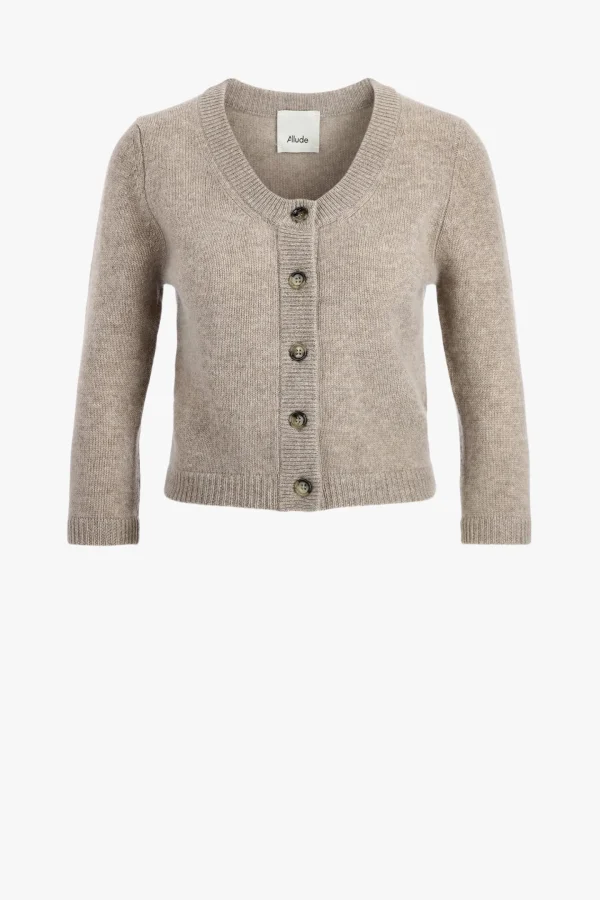 Allude Strickjacken<Cardigan Round Neck in Greige