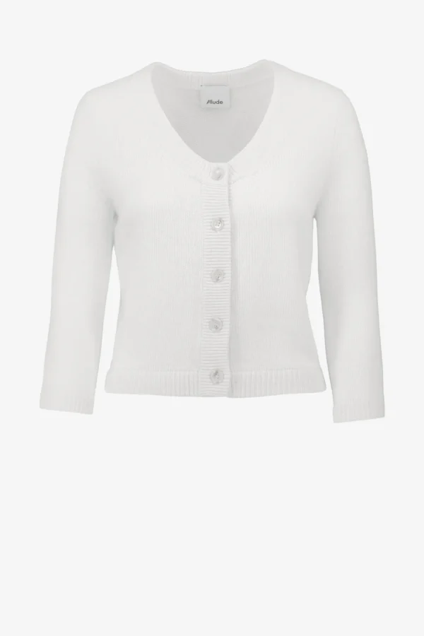 Allude Strickjacken<Cardigan Round Neck in Ivory