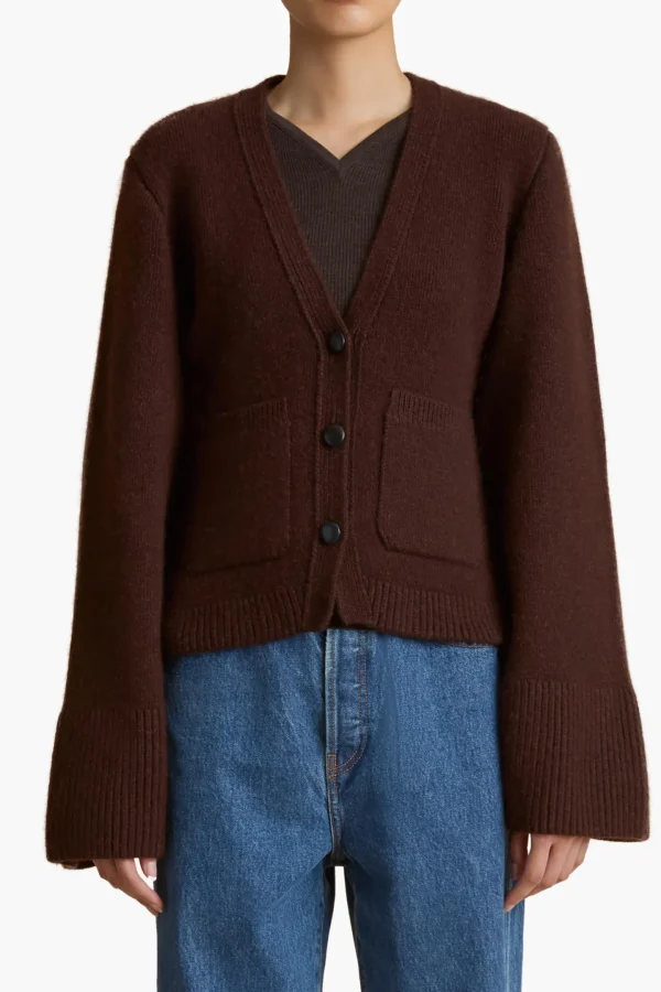 Khaite Strickjacken<Cardigan Scarlet in Rosewood