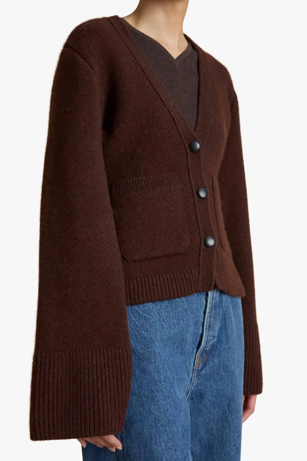 Khaite Strickjacken<Cardigan Scarlet in Rosewood