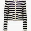 Allude Strickjacken<Cardigan Striped in Navy/Ivory