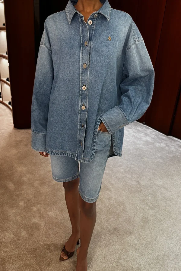The Attico Blusen & Tops<Hemdbluse Diana in Sky Blue
