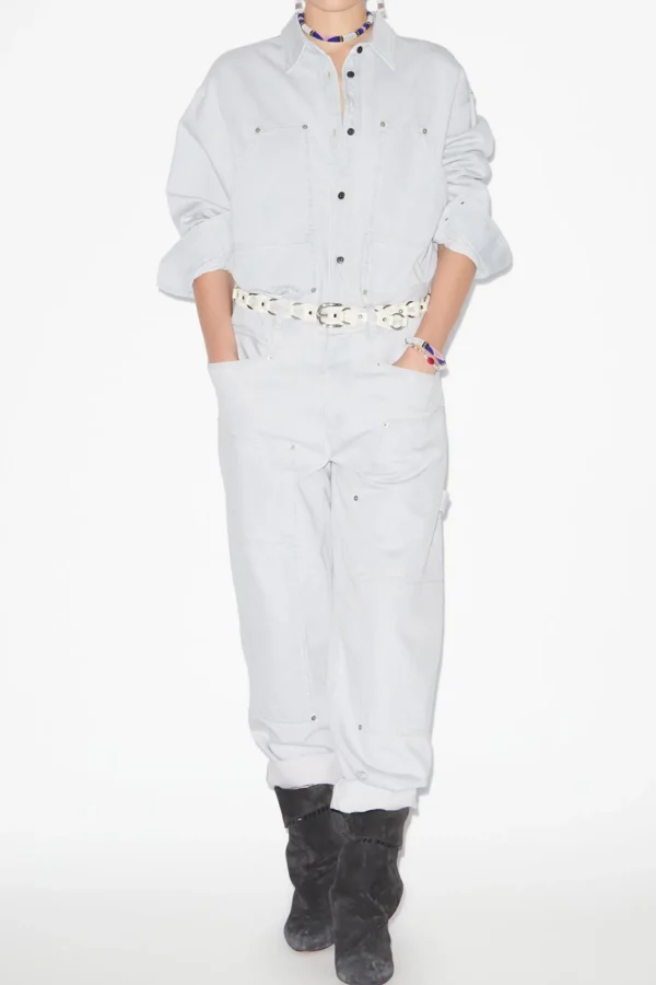 Marant Etoile Jacken & Westen<Hemdjacke Okely in Light Blue