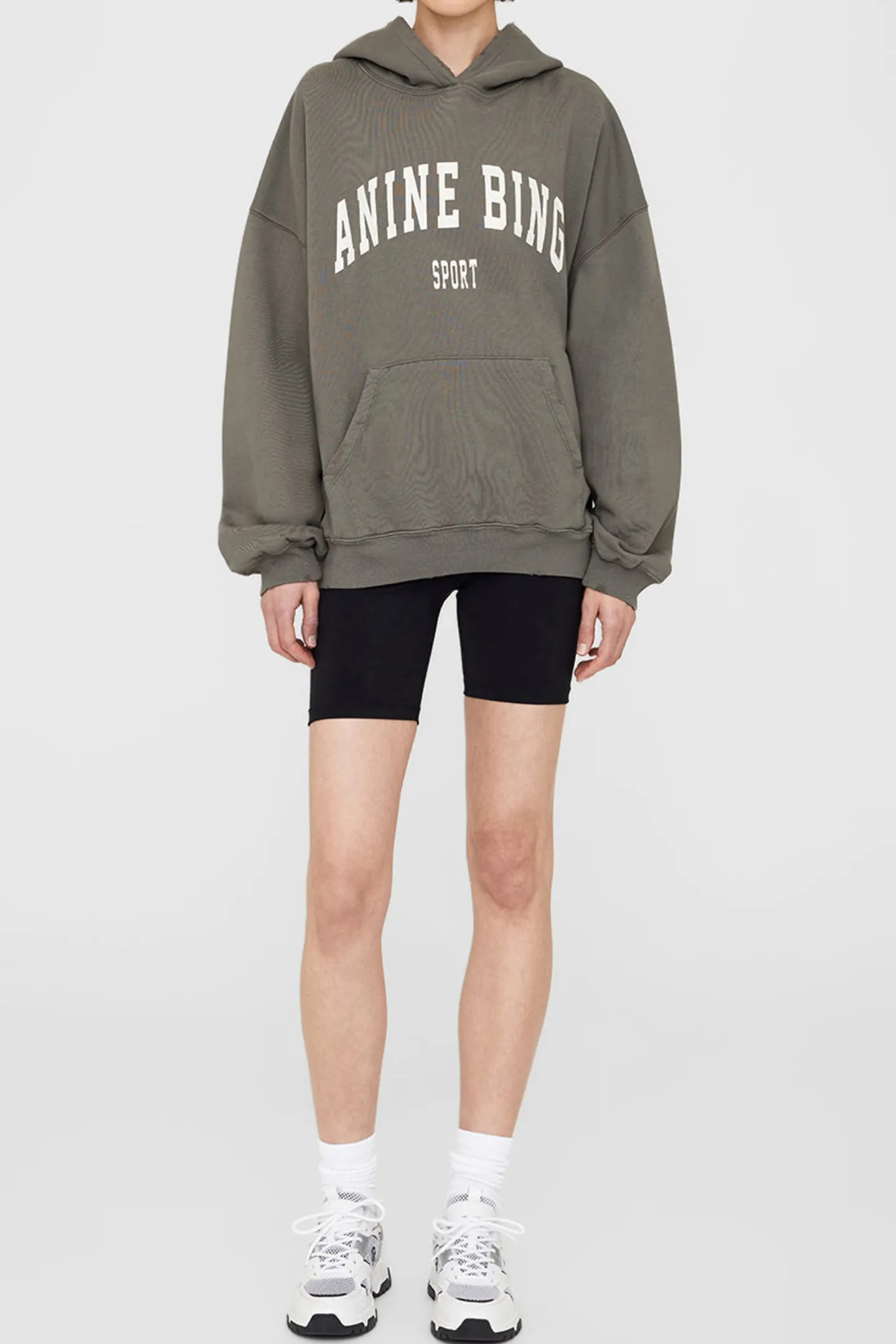 hoodie_harvey_in_dusty_ol_1.webp Anine Bing Hoodies & Sweatshirts<Hoodie Harvey in Dusty Olive