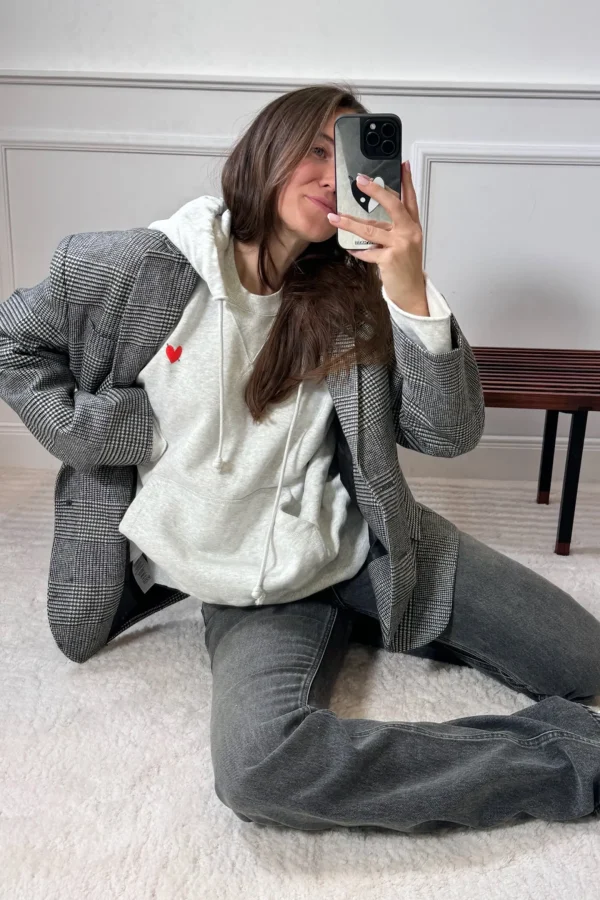 Anita Hass Hoodies & Sweatshirts<Hoodie Open Seam in Melange Grey