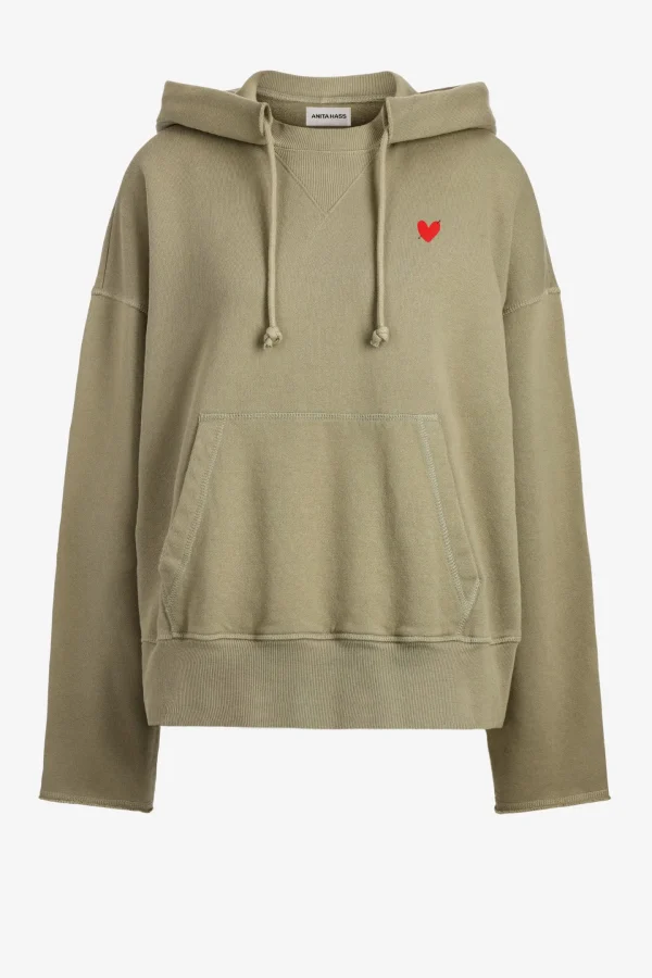 Anita Hass Hoodies & Sweatshirts<Hoodie Open Seam in Oliv