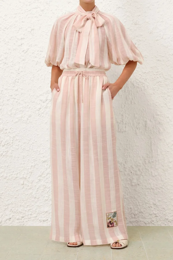 Zimmermann Hosen & Jumpsuits<Hose Acacia in Pink Cream Stripe
