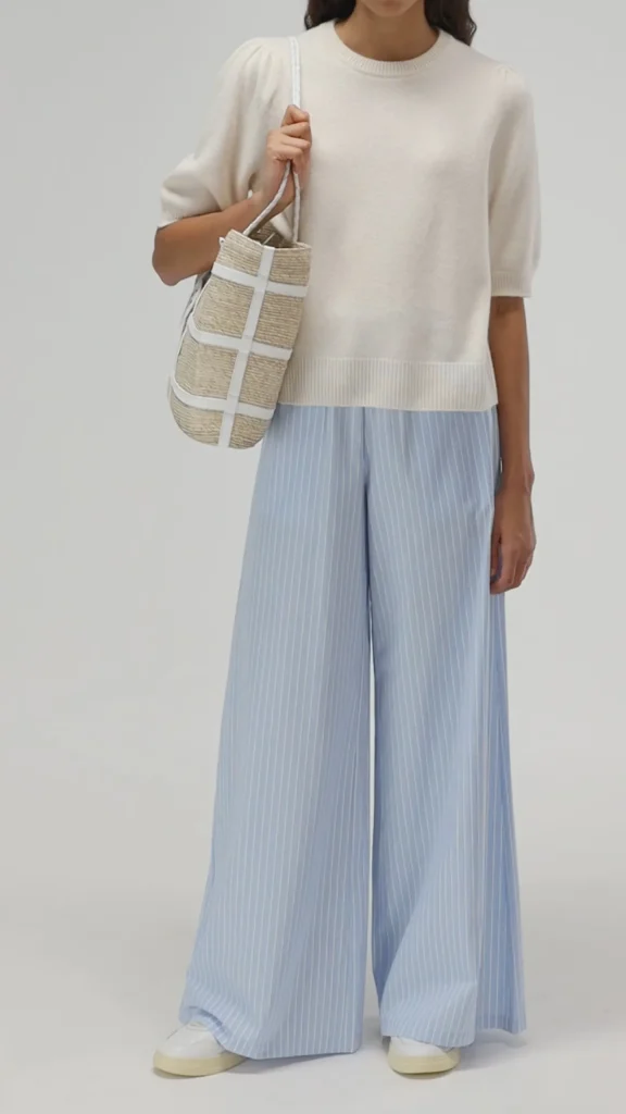 Ladneri Hosen & Jumpsuits<Hose Bondy in Blau/Weiß/Schwarz