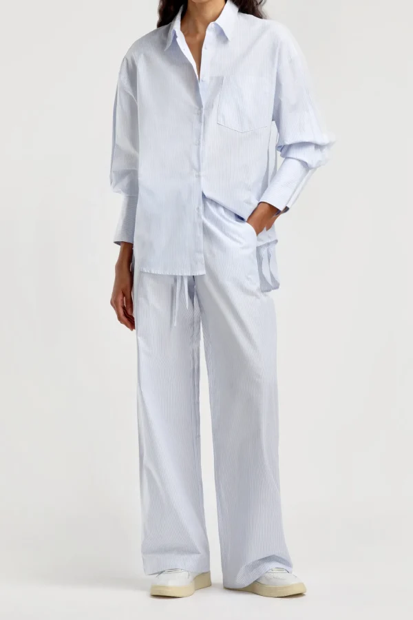 Ladneri Hosen & Jumpsuits<Hose Chambord Oxford in Blau/Weiß