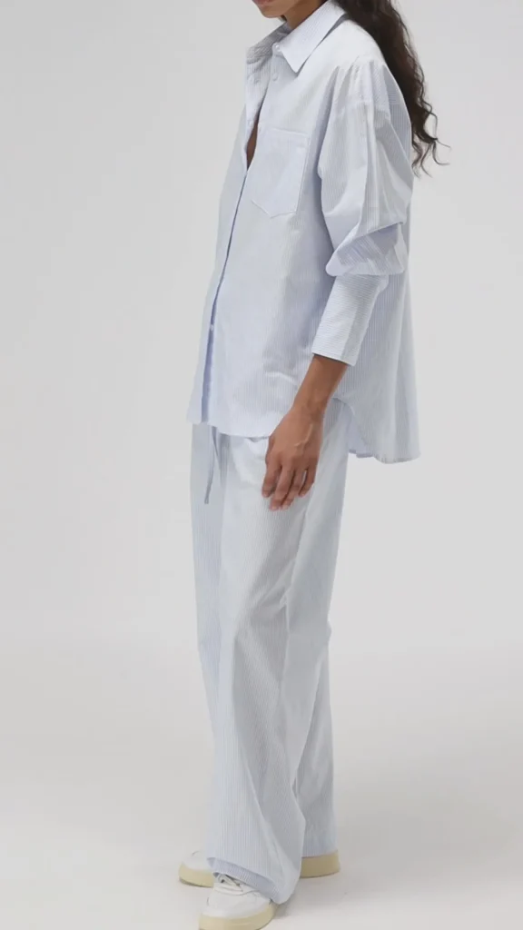 Ladneri Hosen & Jumpsuits<Hose Chambord Oxford in Blau/Weiß