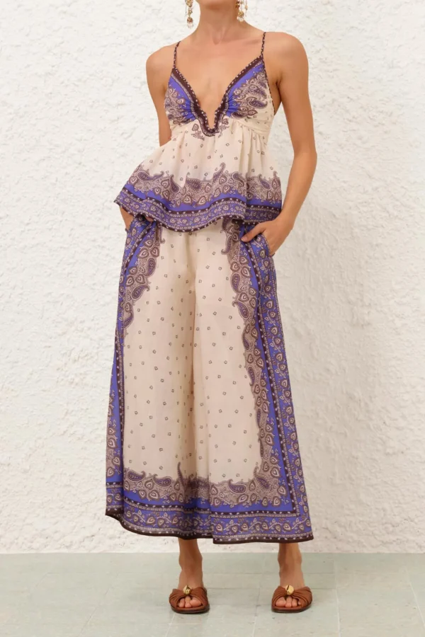 Zimmermann Hosen & Jumpsuits<Hose Maxine in Purple Paisley