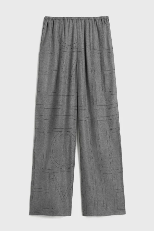 Toteme Hosen & Jumpsuits<Hose Monogram Flannel in Smoke Melange