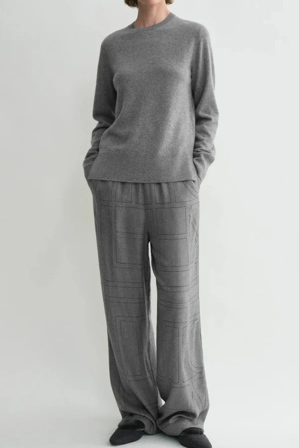 Toteme Hosen & Jumpsuits<Hose Monogram Flannel in Smoke Melange