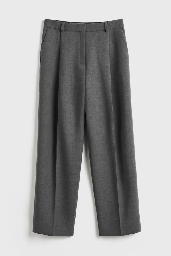 Toteme Hosen & Jumpsuits<Hose Pleated Straight in Grey Melange