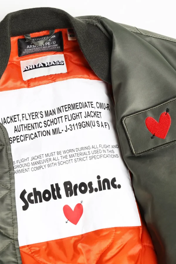 Schott x Anita Hass Jacken & Westen<Jacke Airforce 90s 'Heart' in Army