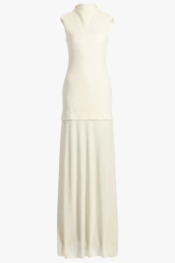 Jil Sander Kleider<Kleid Crepe Fluid in Chalk