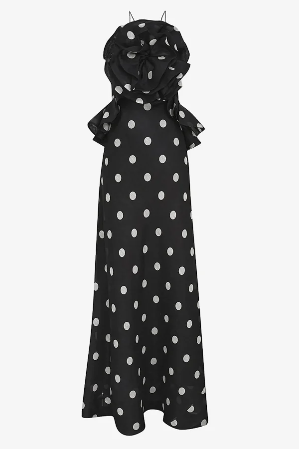 Zimmermann Kleider<Kleid Crush Ruffle in Black Cream Dot