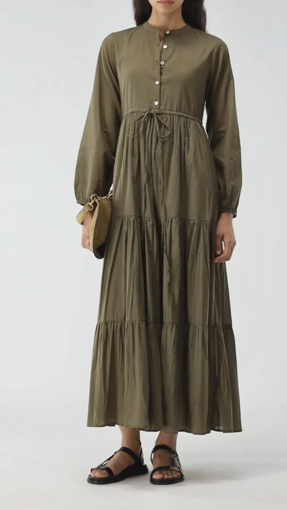 Ladneri Kleider<Kleid d'Azur in Oliv