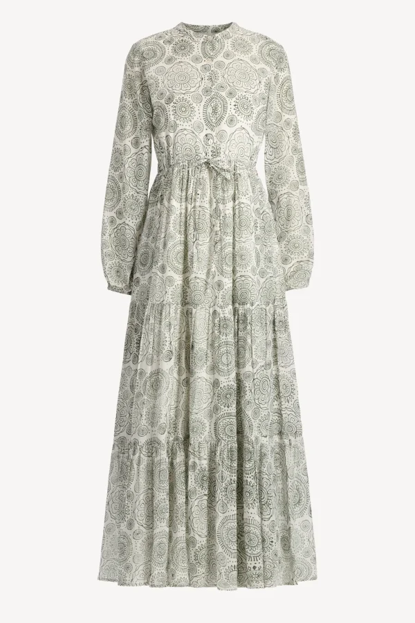 Ladneri Kleider<Kleid d'Azur in Oliv/Weiß