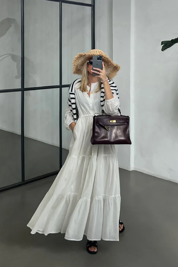 Ladneri Kleider<Kleid d'Azur in Weiß