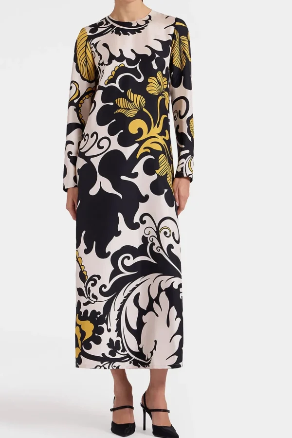 La Double J Kleider<Kleid Long Swing in Schwarz/Weiß