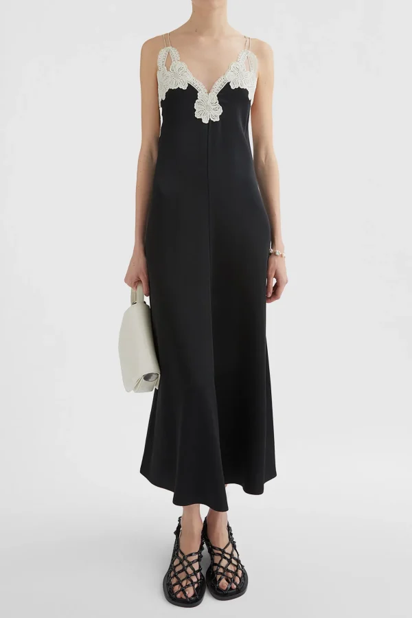 Jil Sander Kleider<Kleid mit Stickerei in Schwarz