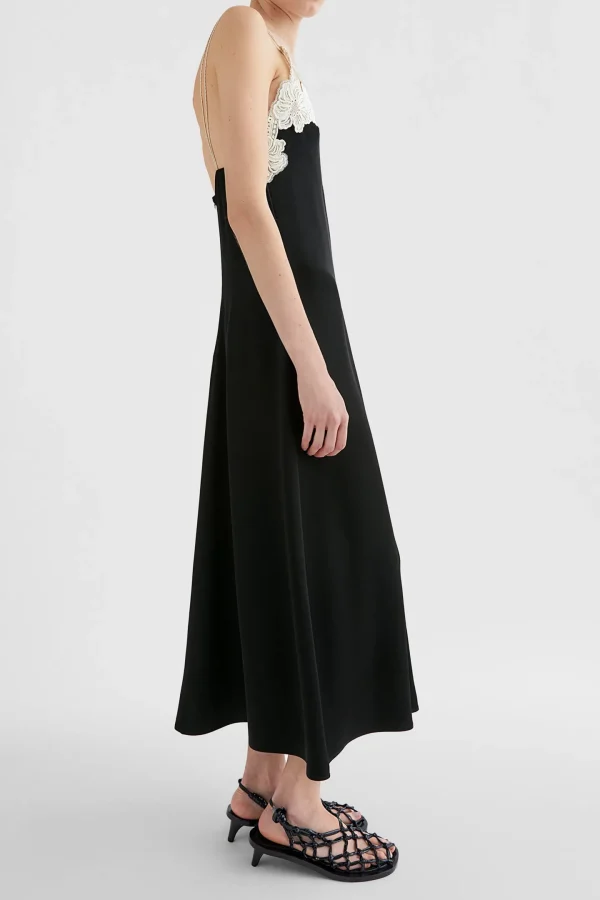 Jil Sander Kleider<Kleid mit Stickerei in Schwarz