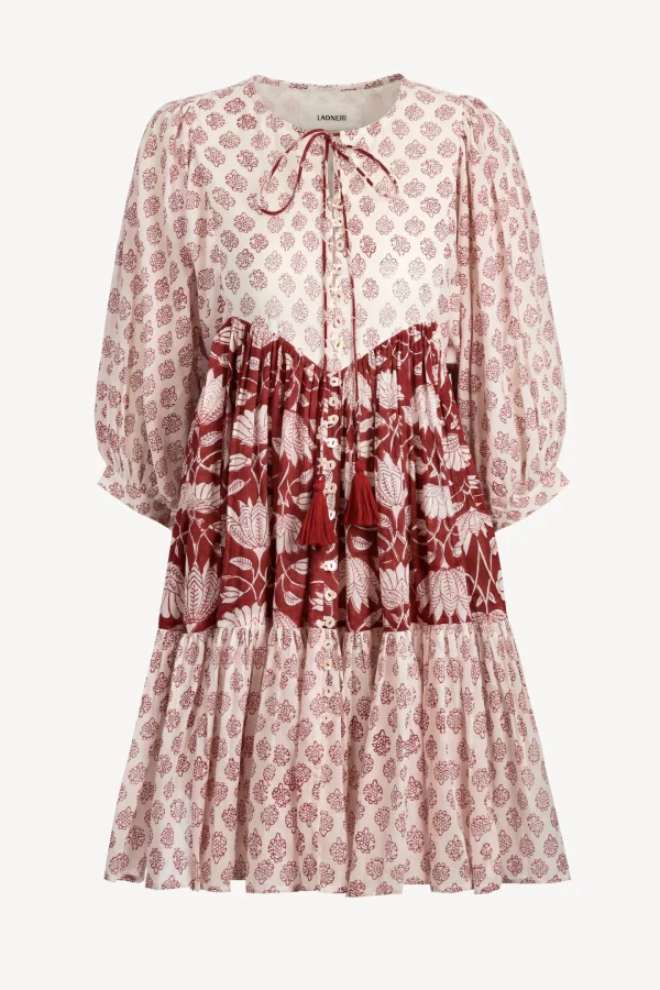 Ladneri Kleider<Kleid Nice in Rot/Weiß