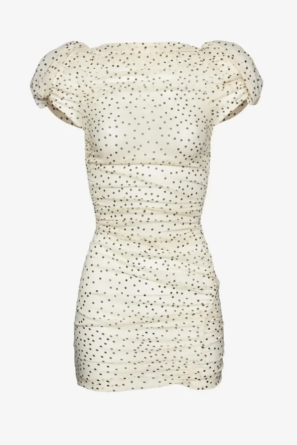 Magda Butrym Kleider<Kleid Puff Sleeve in Cream Dots